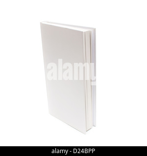 Livre blanc avec couvercle blanc sur fond blanc. Banque D'Images