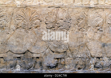 Faire campagne dans le sud de l'Iraq l'assyrien, environ 640-620 BC de Ninive, South West Palace British Museum, Londres Banque D'Images