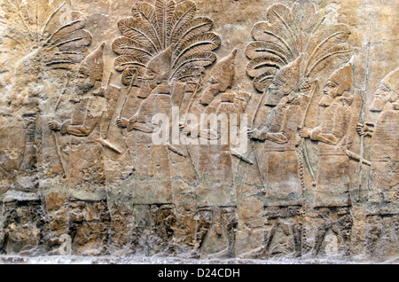 Faire campagne dans le sud de l'Iraq l'assyrien, environ 640-620 BC de Ninive, South West Palace British Museum, Londres Banque D'Images