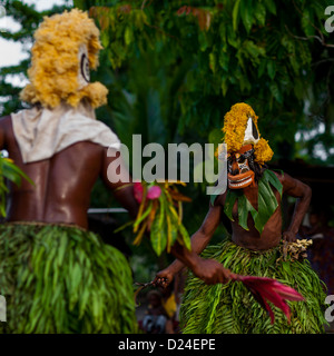 La danse des masques Malagan Tatuana, New Ireland Island, Papouasie Nouvelle Guinée Banque D'Images