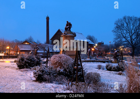 Jardins de Bancroft en hiver, Stratford-upon-Avon, Royaume-Uni Banque D'Images