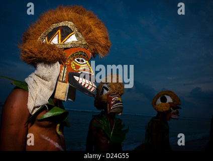 La danse des masques Malagan Tatuana, New Ireland Island, Papouasie Nouvelle Guinée Banque D'Images