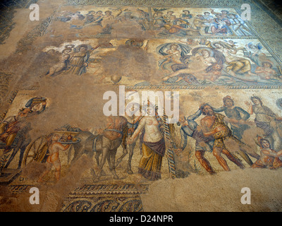 Kato Paphos, Chypre, Parc archéologique de mosaïque de la maison d'Aion Banque D'Images