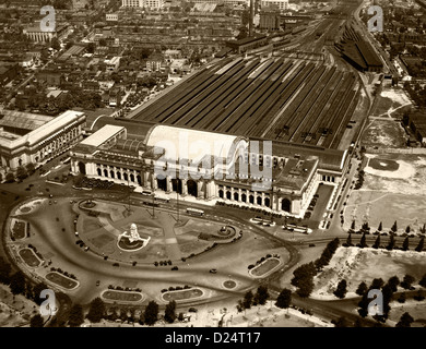 Photographie aérienne historique Union Station, Washington, DC, 1931 Banque D'Images