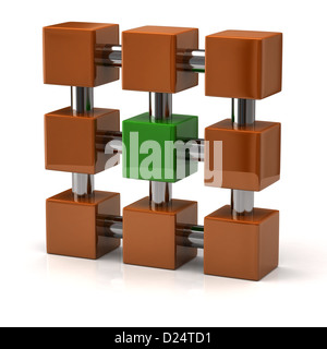 L'icône de connexion réseau et 3d Banque D'Images