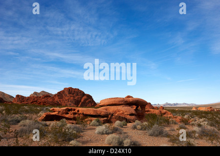 Grès rock piano rock formation Valley of Fire State Park nevada usa Banque D'Images