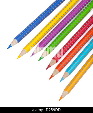 Des crayons de couleurs différentes. Isolé sur fond blanc Banque D'Images