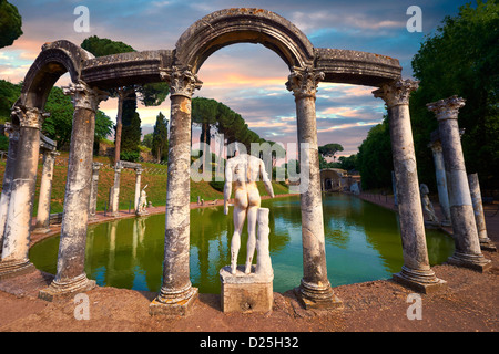 Les Canopus, la Villa d'Hadrien ( Villa Adriana), Italie. Living Heritage Site mondial de l'UNESCO Banque D'Images