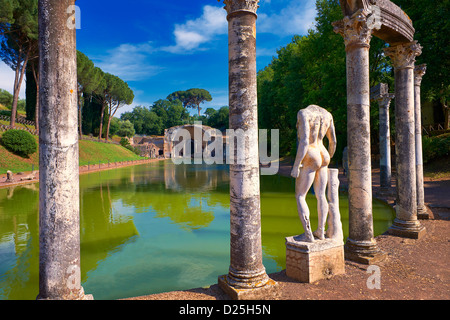 Les Canopus, la Villa d'Hadrien ( Villa Adriana), Italie. Living Heritage Site mondial de l'UNESCO Banque D'Images