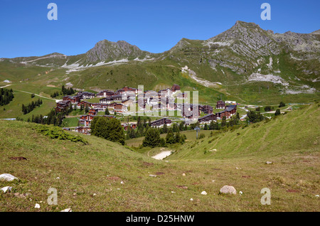 Belle Plagne village dans les Alpes françaises,située dans la vallée de la Tarentaise, Savoie et la région Rhône-Alpes, en France Banque D'Images