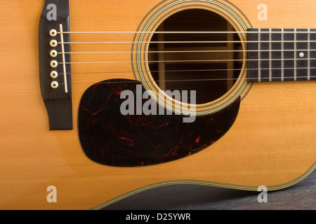 Guitare acoustique Close-up Banque D'Images