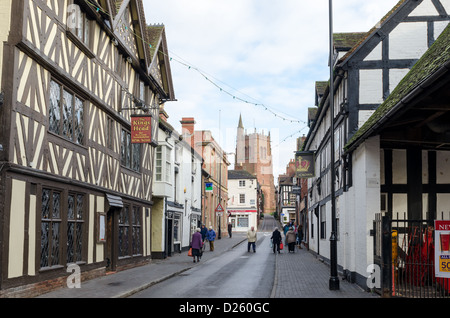 Les bâtiments traditionnels y compris la Kings Head public house en whitburn Street, Bridgnorth, Shropshire Banque D'Images