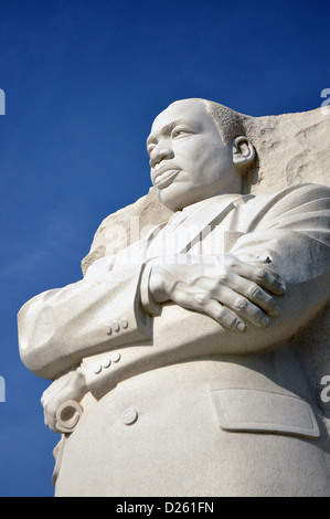 Photographie de la Memorial Statue de Civil Rights Leader Dr Martin Luther King Jr à Washington DC USA MLK Copy Space Banque D'Images