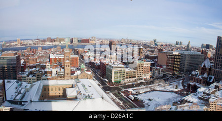 Vue aérienne de Copley Square Back Bay et Charles River Banque D'Images