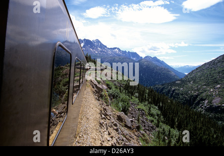 Maintenant une visite panoramique, le White Pass and Yukon Route est né de la ruée vers l'or du Klondike de 1898, Skagway, Alaska, USA Banque D'Images