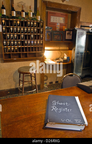 Le registre 'Ghost' à la Copper Queen Hotel à Bisbee, Arizona Banque D'Images