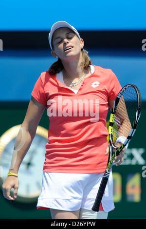 Melbourne, Australie. 16 janvier 2013. Romina Oprandi de Suisse en action sur la troisième journée de l'Open d'Australie de Melbourne Park. Banque D'Images