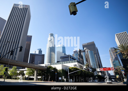 Gratte-ciel dans le centre-ville de Los Angeles, le quartier des affaires, en Californie, USA.. Banque D'Images
