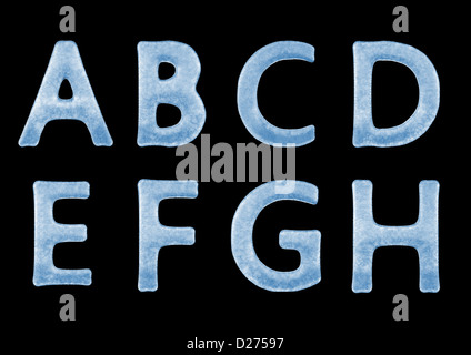 Typographie 3d des lettres de glace Neige (Polices) y compris l'alphabet lettre a,b,c,d,lettre lettre e,f,g lettre lettre,laissez Banque D'Images