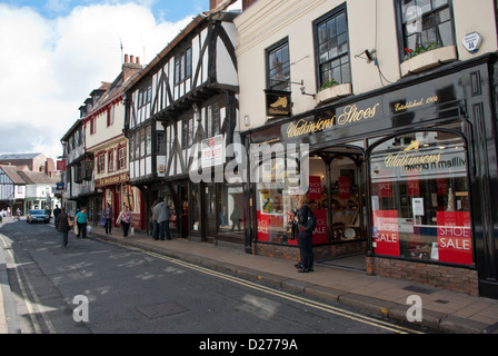 Goodramgate York une rue de petits magasins. Banque D'Images