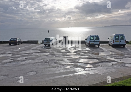 Voitures à Point de Pendennis à Falmouth, Royaume-Uni. Banque D'Images