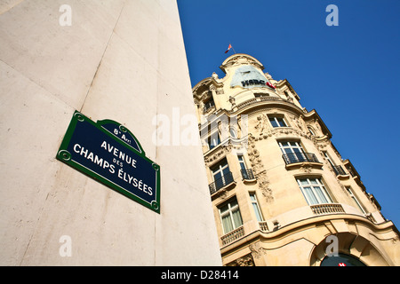 Paris Avenue des Champs Elysee Banque D'Images