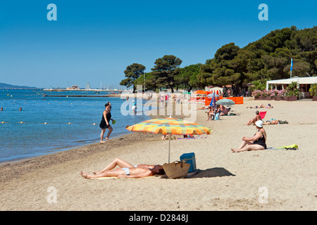 Plage de l'Argentière, La Londe-les-Maures, Var, Provence, Sud de la France Banque D'Images