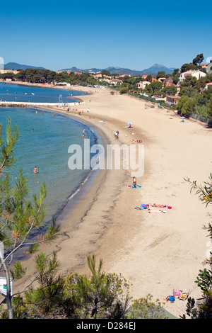 Plage de l'Argentière, La Londe-les-Maures, Var, Provence, Sud de la France Banque D'Images