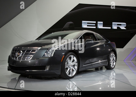 Detroit, Michigan - la Cadillac ELR voiture électrique sur l'affichage à la North American International Auto Show. Banque D'Images