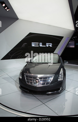 Detroit, Michigan - la Cadillac ELR voiture électrique sur l'affichage à la North American International Auto Show. Banque D'Images