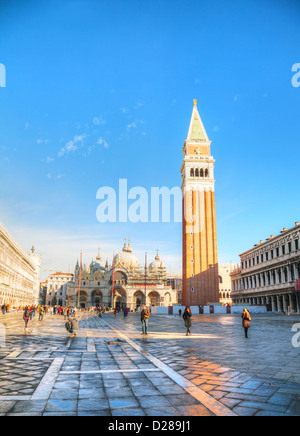 Piazza San Marco à Venise. C'est la principale place publique de Venise, Italie, où il est généralement connu comme 'la place'. Banque D'Images