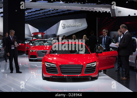 Detroit, Michigan - l'Audi R8 sur l'affichage à la North American International Auto Show. Banque D'Images