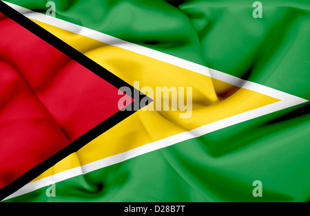 Guyana waving flag Banque D'Images