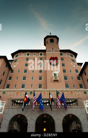 USA, Colorado, Colorado Springs, l'hôtel Broadmoor, extérieur, crépuscule Banque D'Images