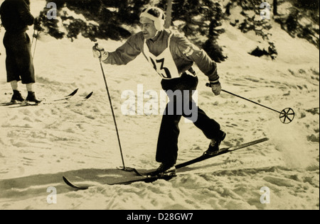 Kalle Heikkinen, skieur de fond finlandais, 1936, Jeux Olympiques d'hiver de Garmisch-Partenkirchen, Allemagne Banque D'Images