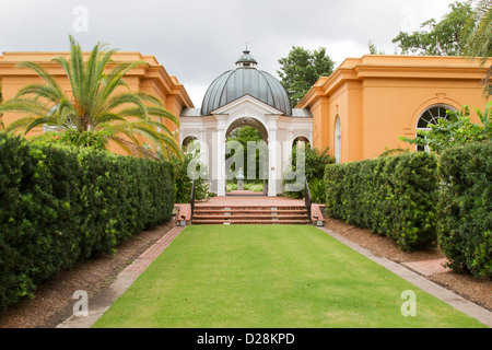 LA, New Orleans, New Orleans Jardin Botanique, entrée privée et Pavillon des Deux Soeurs Banque D'Images