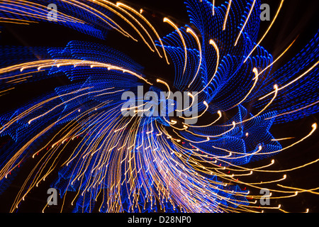 Les feux de piste Austin - lampes en forme d'étoile bleu motif spin Banque D'Images