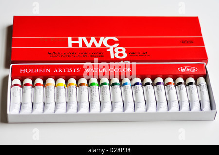 Holbein aquarelle ensemble de tubes 18 Banque D'Images