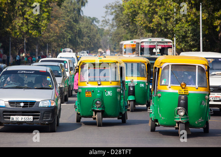 La circulation en New Delhi, Inde Banque D'Images