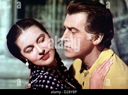 Gefaehrten des Grauens nord sauvage, Cyd Charisse, Stewart Granger Trappeur Jules Vincent (Stewart Granger), der dans Notwehr Banque D'Images