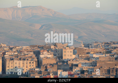 Vue sur la médina, Fès, Fes, Maroc Banque D'Images