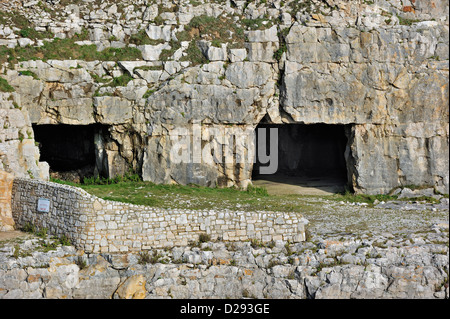 Tilly fantaisie Carrières et grottes de Durlston, Anvil point général sur l'île de Purbeck, Jurassic Coast dans le Dorset, dans le sud de l'Angleterre, Royaume-Uni Banque D'Images