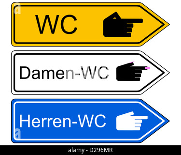 Direction WC Banque D'Images