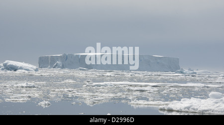 Iceberg tabulaire dans l'océan. Banque D'Images