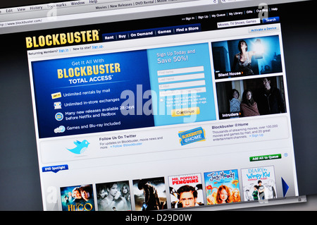 Site Web de Blockbuster - film en ligne de location de jeux vidéo et Banque D'Images