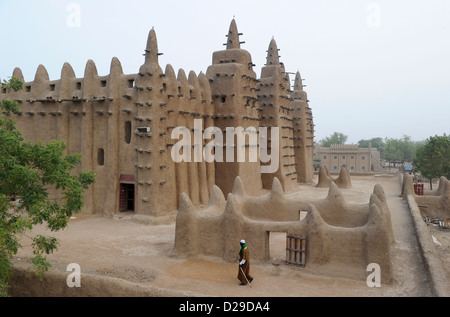 MALI Djenne, Grande Mosquée de construire à partir de l'argile est patrimoine mondial de l'UNESCO Banque D'Images