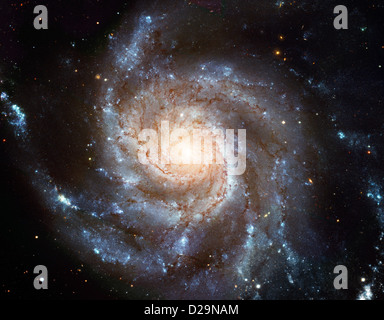 Galaxie spirale M101 ( Pinwheel Galaxy ), télescope spatial Hubble Banque D'Images