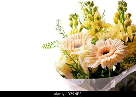 Bouquet de fleurs sur fond blanc Banque D'Images