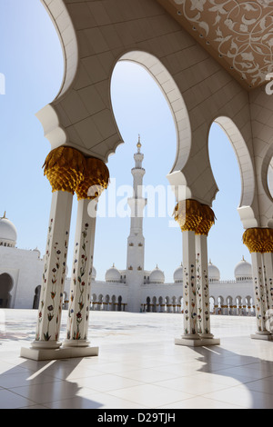 Abu Dhabi, Emirats Arabes Unis, Cheikh Zayed bin Sultan Al Nahyan Mosquée Banque D'Images