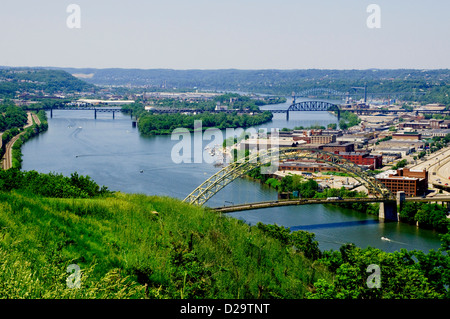 La rivière Alleghany, ponts, Ohio River, New York, Pittsburgh Banque D'Images